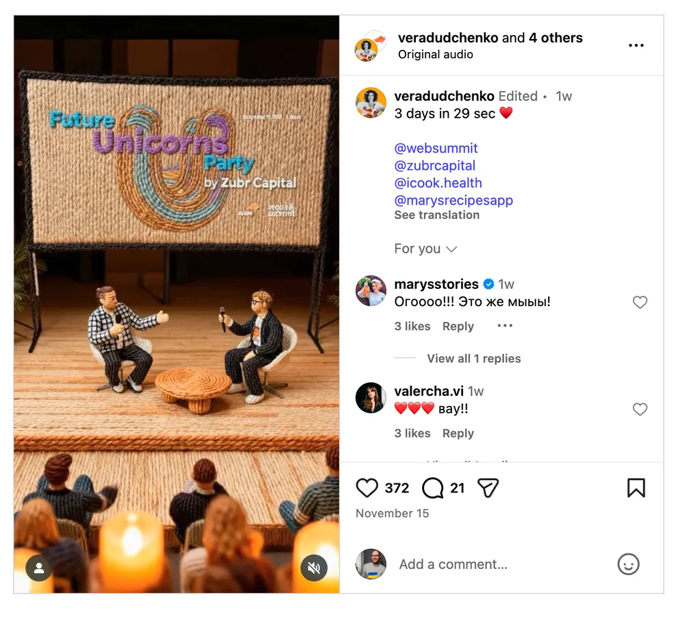 Event recap post on Instagram